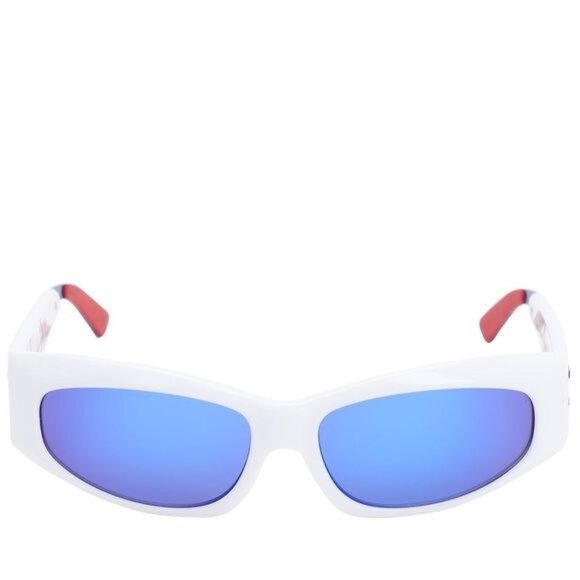 LE SPECS ADAM SELMAN THE EDGE SUNGLASSES IN WHITE,BLUE